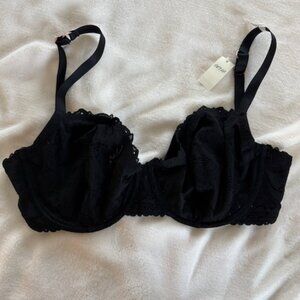 NWT Aerie Lace Balconette Bra - Black - 38DD